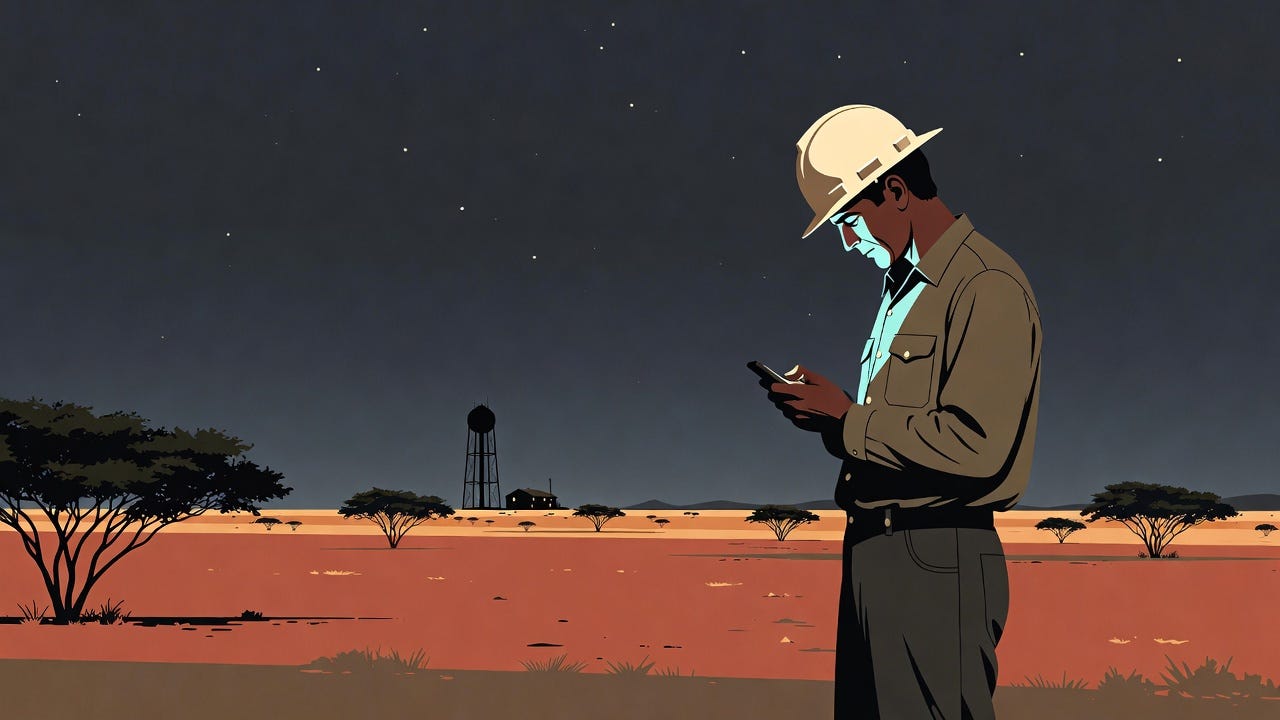 Lead illustration for The Engine and the Fuel: an AI health assistant reading a patient record